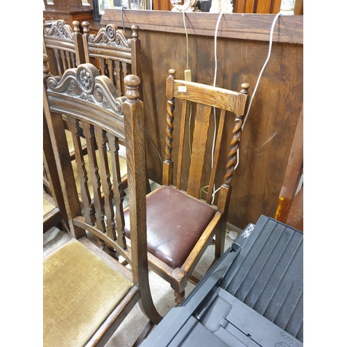 256 - Set of five Oak Victorian High Back Chairs And 1 Other