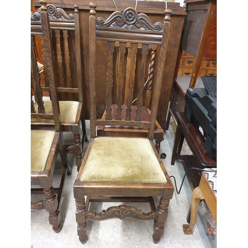 256 - Set of five Oak Victorian High Back Chairs And 1 Other