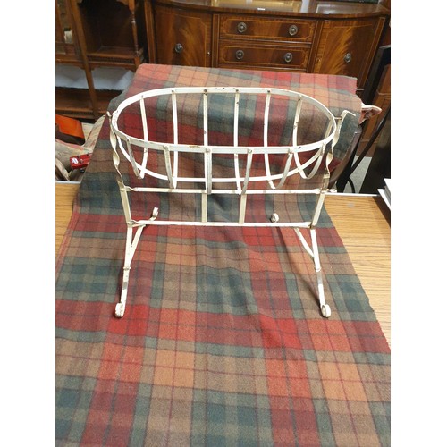 307 - A Vintage Dolls Garden Bench And Arts And Crafts Metalwork Dolls Cradle