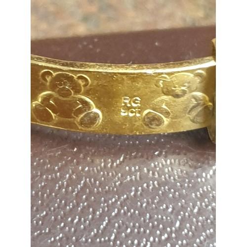 7 - Childe 9ct Rolled Gold Childs Expanding Bracelet With Teddy Design 5g