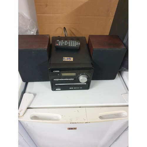 409 - DAB Compact Disc Player With Speakers And Remote Control