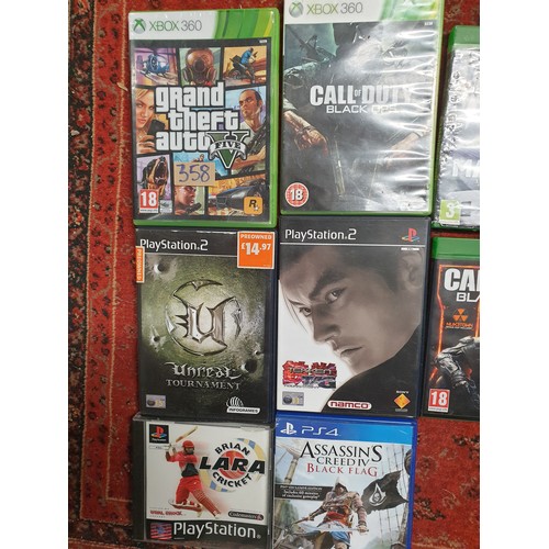 358 - Selection Of X Box 1 Games, Playstation PS2, PS4 And X Box 360