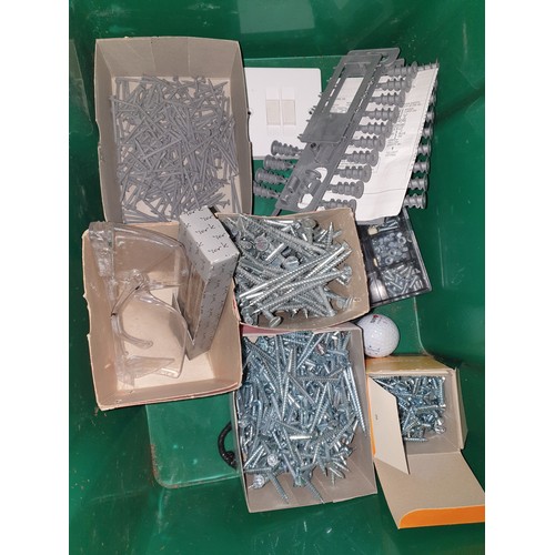 368 - Box Of Assorted New Screws Nails, Rawl Plugs ect