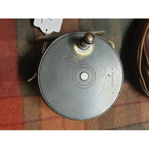 72A - Rare Hardy Brothers4 Inch The Perfect Salmon Fly Reel With Revolving Line Guide Good Condition