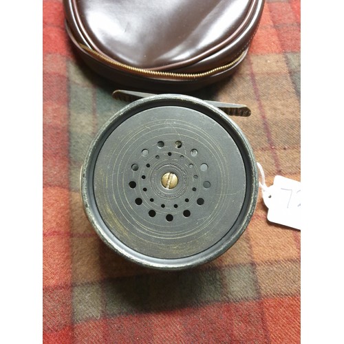72A - Rare Hardy Brothers4 Inch The Perfect Salmon Fly Reel With Revolving Line Guide Good Condition