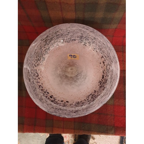 90 - A Large Scottish Glass John Deacon Crieff Perthshire Bowl With Pink Lustre  Gold And Black Adverturi... 