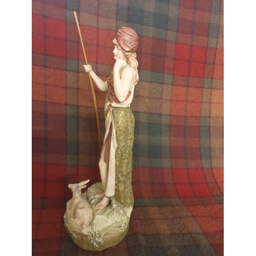 98 - A Royal Dux Figure The Goat Herder Stands (31cm in height)