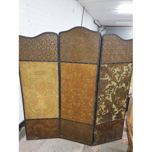 210 - A 19th century 3 Fold Changing Screen in floral & thistle design