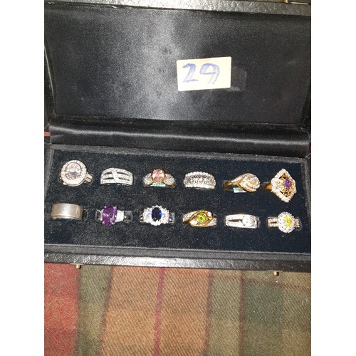 29 - A Selection Of Costume Dress Rings In Jewellers Ring Box