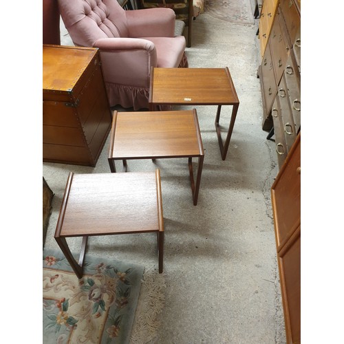 222 - A G-Plan mid century Retro Nest Of Tables with original label