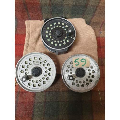 59 - Abu Diplomat Trout Fly Reel With 2 Spare Spools And 3 Lines