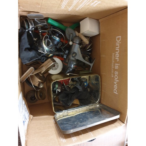 60 - A Box Of Fishing Reels etc