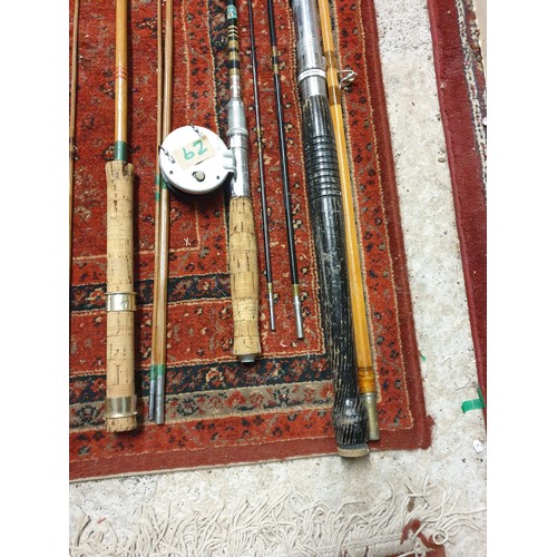 62 - A collection of 5 Assorted Cane Fishing Rods