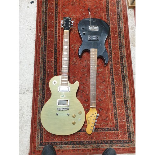 143 - 2 Electric Guitars No Strings Spares Or Repair 1 Is A Nashville Guitar