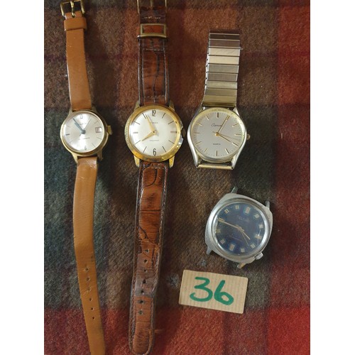 36 - A collection of 4 Gents 1960s Wind Up Watches includes timex watch