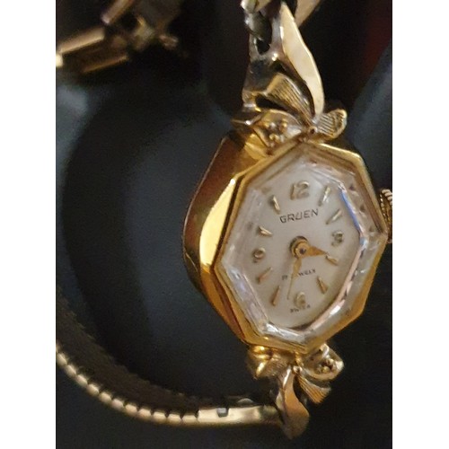 38 - A Ladies Gruen Swiss Wind Up Cocktail Vintage Watch Working