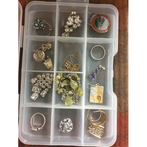 5 - A Box Of Jewellery To Include (2.25 g Scrap Gold) Silver Charms etc