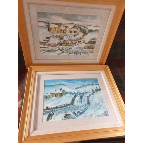 278 - A set of 3 Winter Scene Paintings By E Talbot