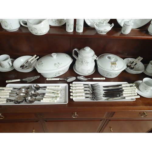 341 - A Large Dinner / Tea Service Tureens, Tea Pot Tea And Dinner Plates Cutlery Etc All Matching