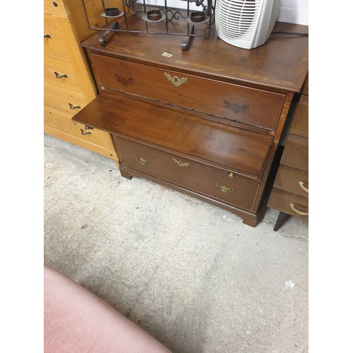 174 - An Early 19th Century Campaign Style Chest With PullOut Writing Slope Needs TLC