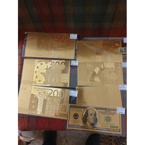 45 - Selection Of Gold Foil Bank Notes