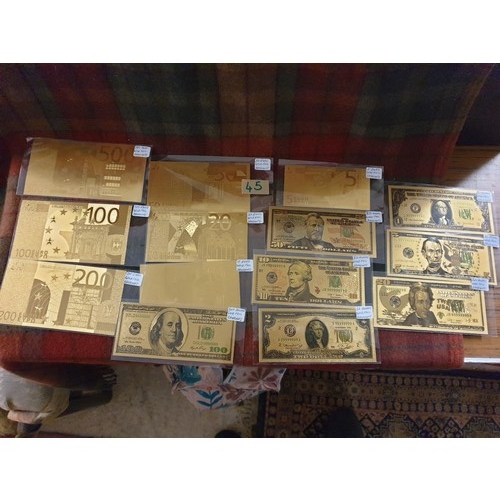 45 - Selection Of Gold Foil Bank Notes