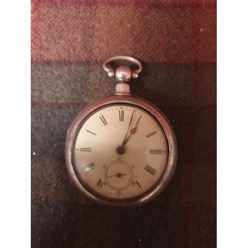 9 - Silver Hallmarked Pocket Watch London Makers Mark EL Overwound