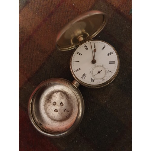 9 - Silver Hallmarked Pocket Watch London Makers Mark EL Overwound