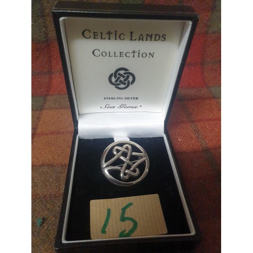 15 - Silver Celtic Brooch Malkers Mark SGO