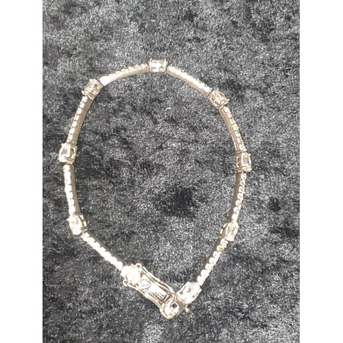 17 - Stunning Silver Gem Encrusted Bracelet