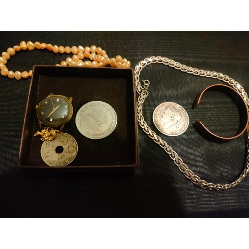 26 - A collection of items to include silver coins & German watch