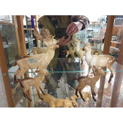 90C - Beswick Deer Family Stag Doe And 2 Fawns