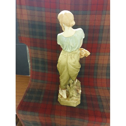 96 - A Huge Royal Dux Figure The Haymaker Stands (56cms in height)