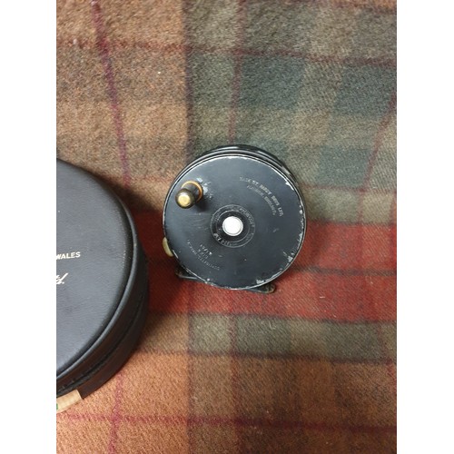 50 - A Rare Hardy Brothers Perfect 3 And 1/8 Inch Fly Reel  In Black War Time Finish With Hardy Brothers ... 