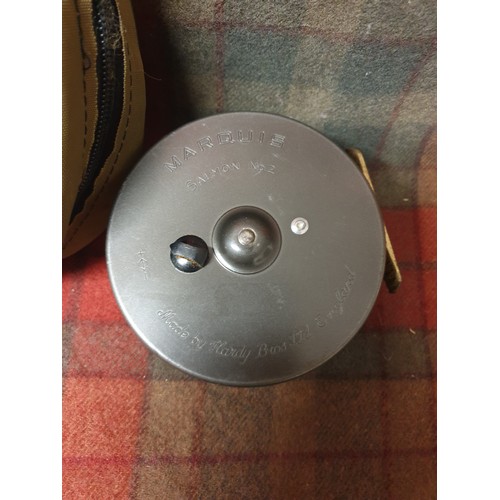 55 - A Beautiful Condition Hardy Brothers Marquis No2 Salmon Fly Reel With Line With A Case