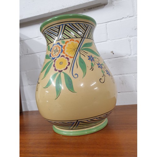 100 - Huge Art Deco Hand Painted Wedgwood Vase Slands 34 cms Tall Good Condition