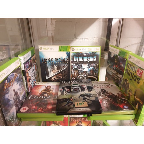 180 - Shelf Of X Box 360 Games