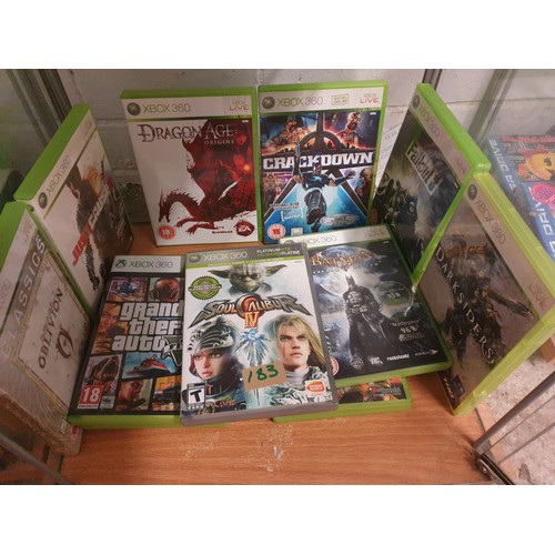 183 - Shelf Of X Box 360 Games