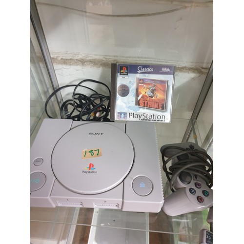 187 - Sony Playstation Console With Hand Controller And Game