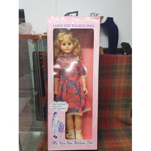 160 - Vintage Large Walking Doll Stands 78 cms Tall In Original Box In Very Good Condition