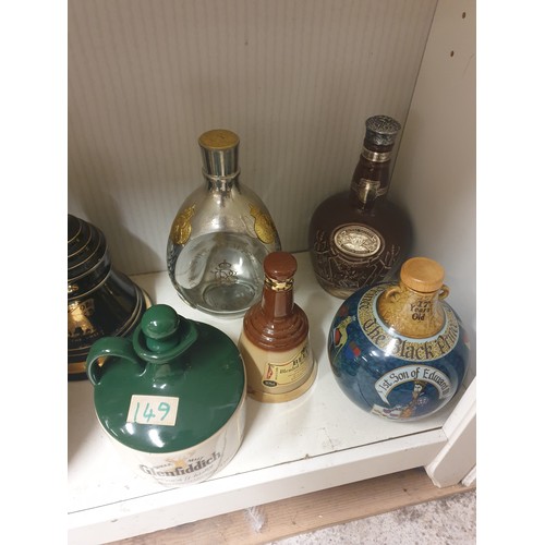 149 - Shelf Of Whisky Decanters etc