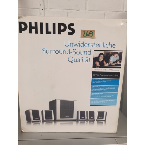 269 - Philips Surround Sound Speaker System Boxed