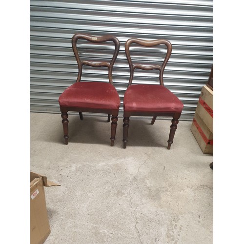 272 - Pair Victorian Balloon Back Chairs