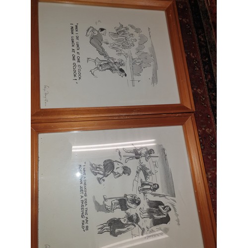 198 - 6 Comical Golfing Prints By George Houghton All Signed