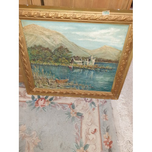 188B - Large Oil Painting Kilchlirn Loch Awe By J Haig