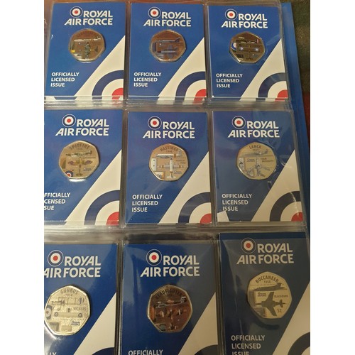 48 - Royal Air Force Official Coin Collection 61 In Folder All Sealed And Mint