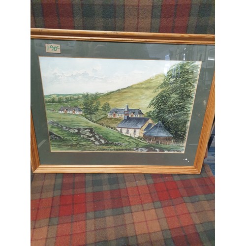 190C - A 19th century Watercolour Painting Tenandry Kirk Fincastle By Killiecrankie Artist E Jeffery with d... 