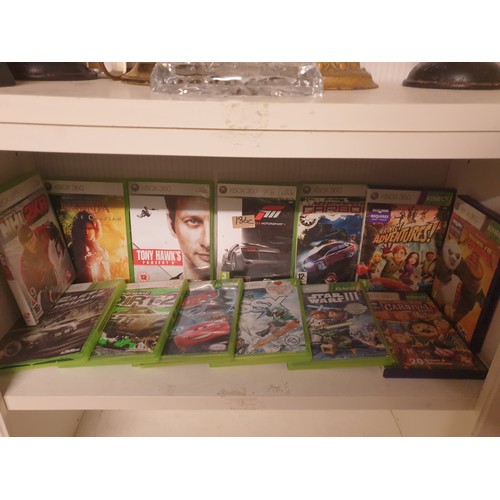 186C - Large Shelf Of X Box 360 Games