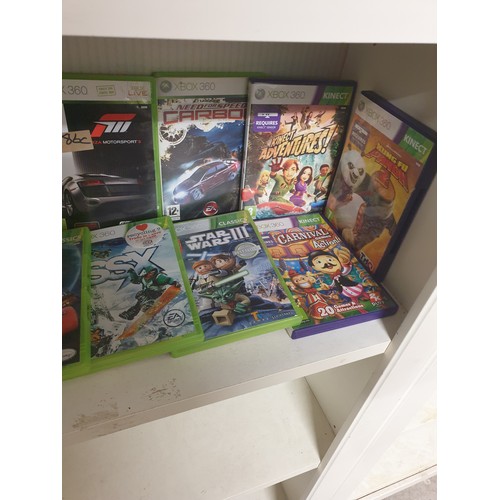 186C - Large Shelf Of X Box 360 Games