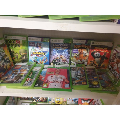 186D - Shelf Of x Box 360 Games And X Box 1 Game